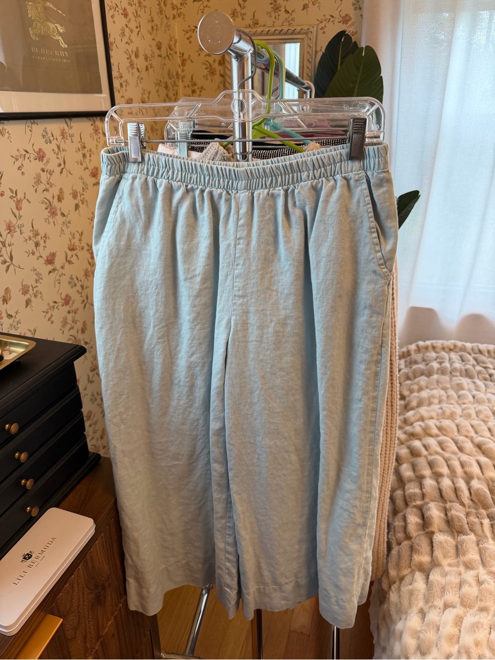 Stella Carakasi teal linen culottes sz M